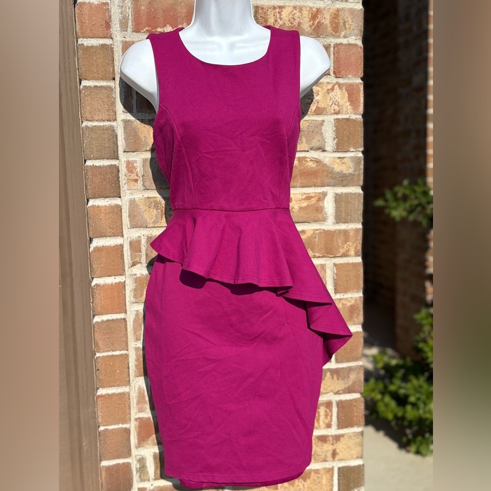 Lulus Here and Vow Magenta Sleeveless Ruffled Bodycon
Dress Medium - Picture 5 of 9